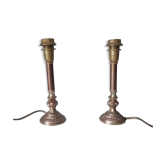 Paire de lampes de chevet laiton 60/70
