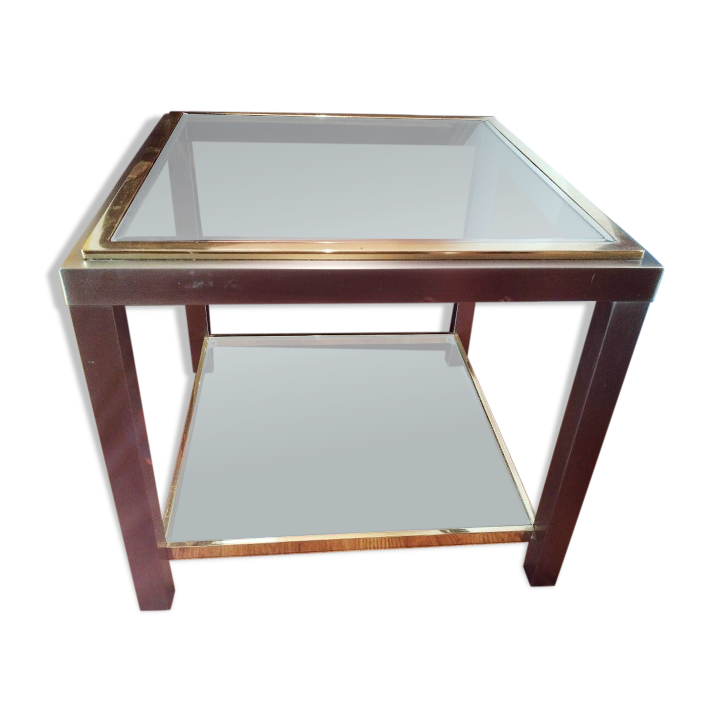 Belgo Chrom brass side table, 1980