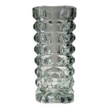 Translucent pressed glass vase, Windsor model of Luminarc 70s'