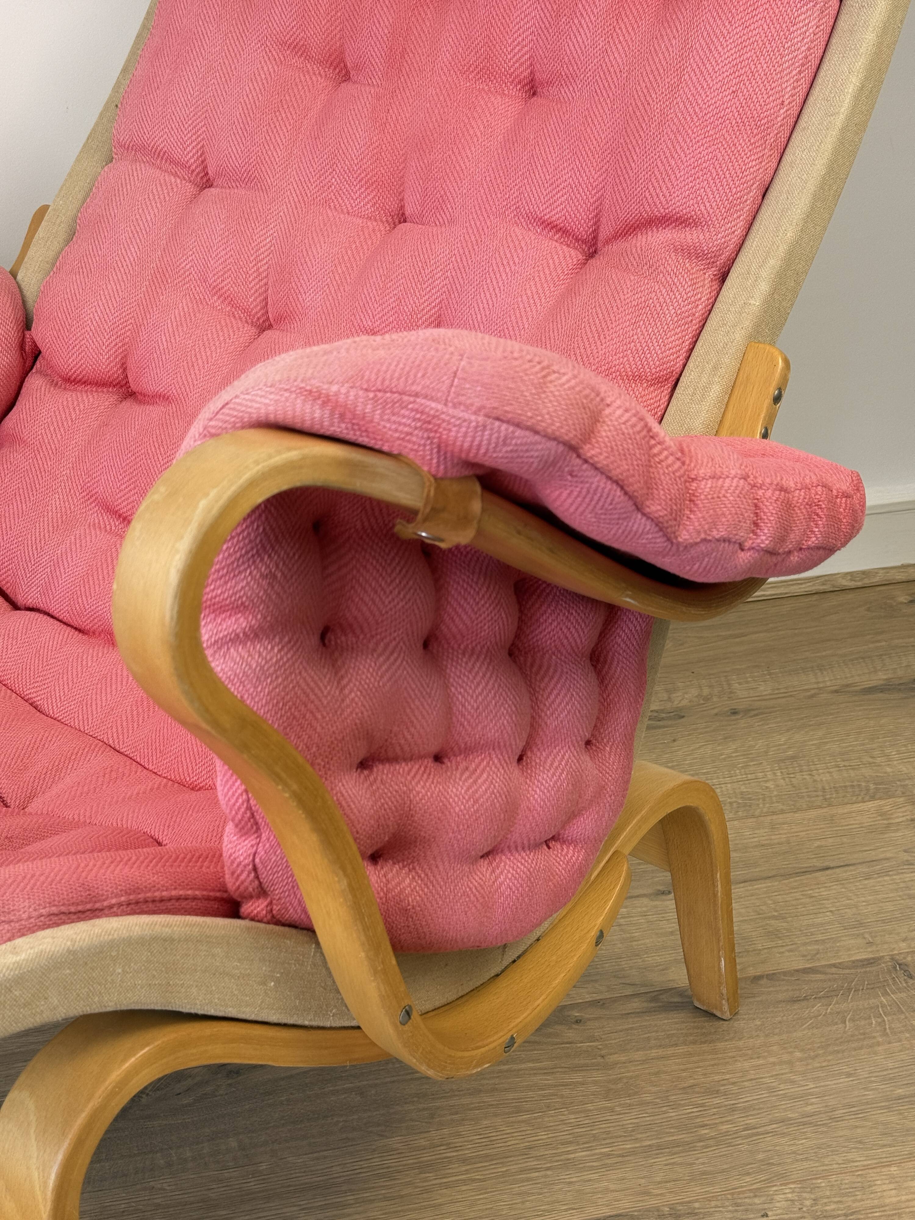 Pernilla Armchair by Bruno Mathsson for DUX – Pink Upholstery, 1970s–1980s