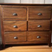 Commode 6 tiroirs en bois exotique