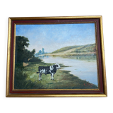 Cow by a River – French School, late 19th century