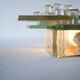 Poliarte ceiling light by Albano Poli in clear Murano glass.