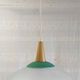 Scandinavian style pendant light in glass and wood - late 20th century