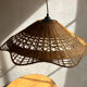 Vintage rattan and wicker pendant light