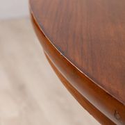 Round table in wood and brass vintage 1960s design luciano frigerio