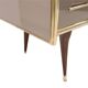 Buffet italien en bois massif et verre coloré de style mid-century modern