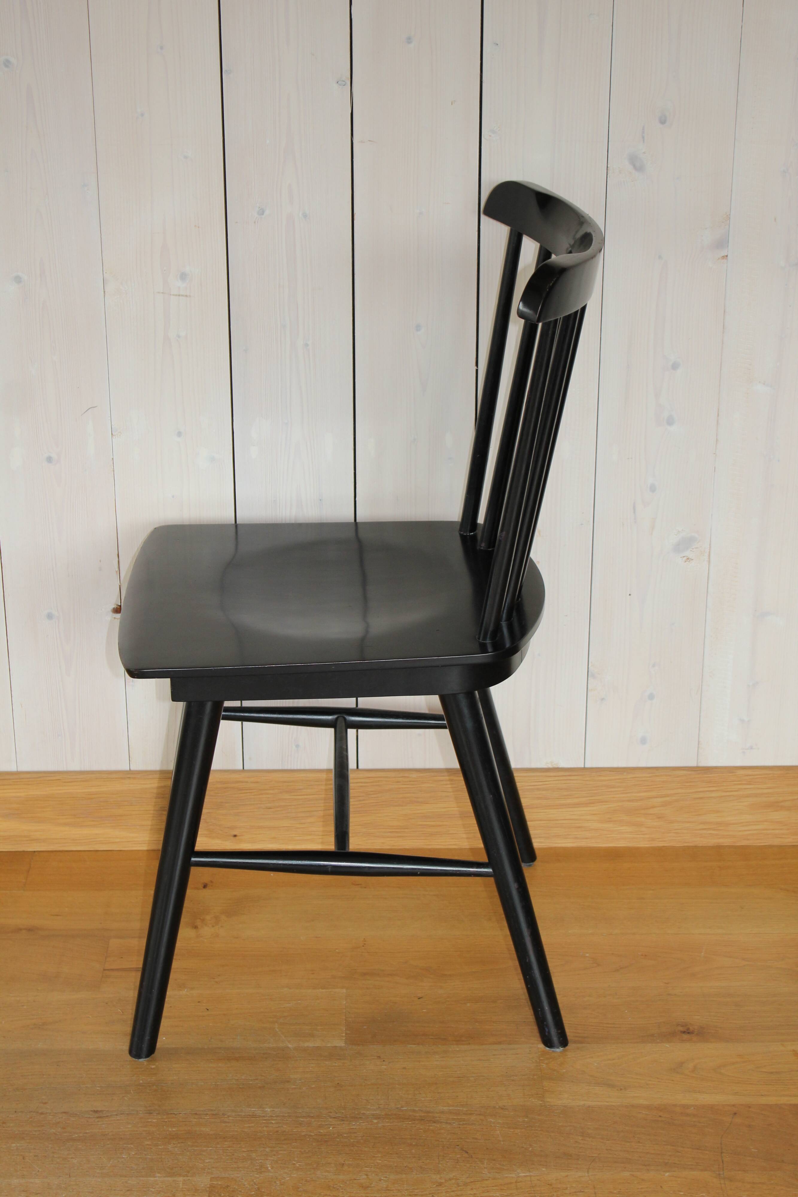 Black wooden bistro chairs