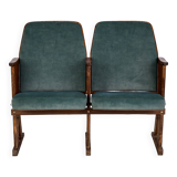 Vintage Czechoslovakian double cinema seats from the 1970s Retro Design