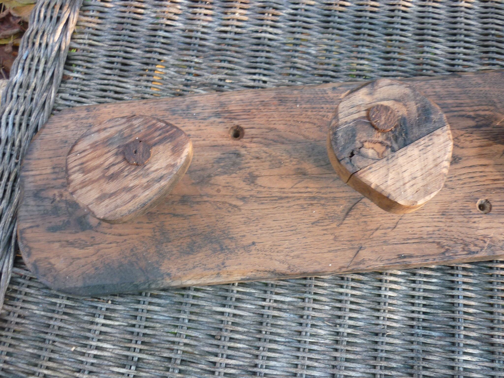 Brutalist wooden coat rack