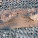 Brutalist wooden coat rack