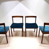 Asko Finland set of 4 Tectonia dining chairs by Jussi Peippo, 1960