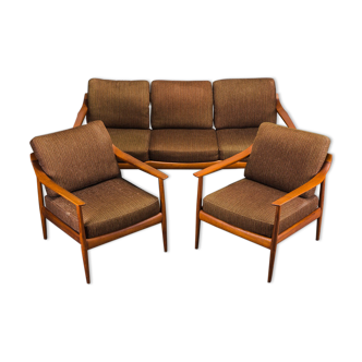 Ensemble de salon en teck danois de Walter Knoll, années 1960