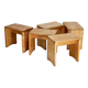 Selection by Charlotte Perriand for Les Arcs, set of 5 pine stools. France, circa 1960