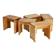 Selection by Charlotte Perriand for Les Arcs, set of 5 pine stools. France, circa 1960