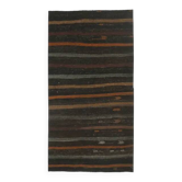 Vintage Turkish Hand-Knotted Wool Cotton Brown Kilim Runner 101x190