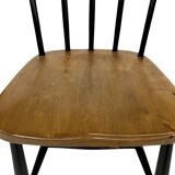 Vintage set of four -bar chair made of black lacquered wood - 1960s