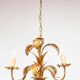 Lustre italien en metal doré feuilles palmier