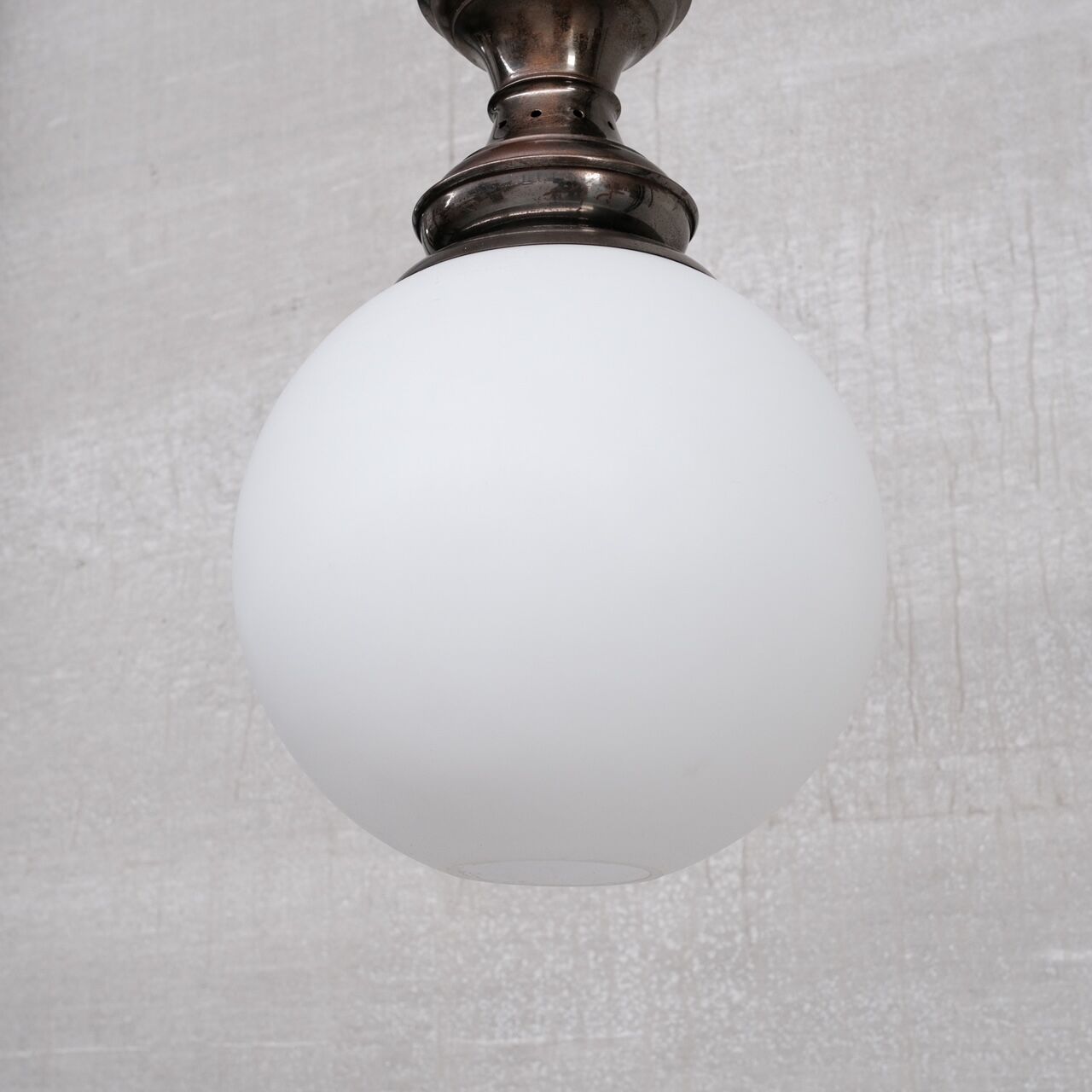 Italian mid-century brass and glass pendant light