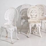 Art Nouveau garden table and chairs set (circa 1950). 5-piece set