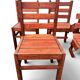 Set of 8 brutalist chairs made of solid exotic wood (essingan) from the 1960s.