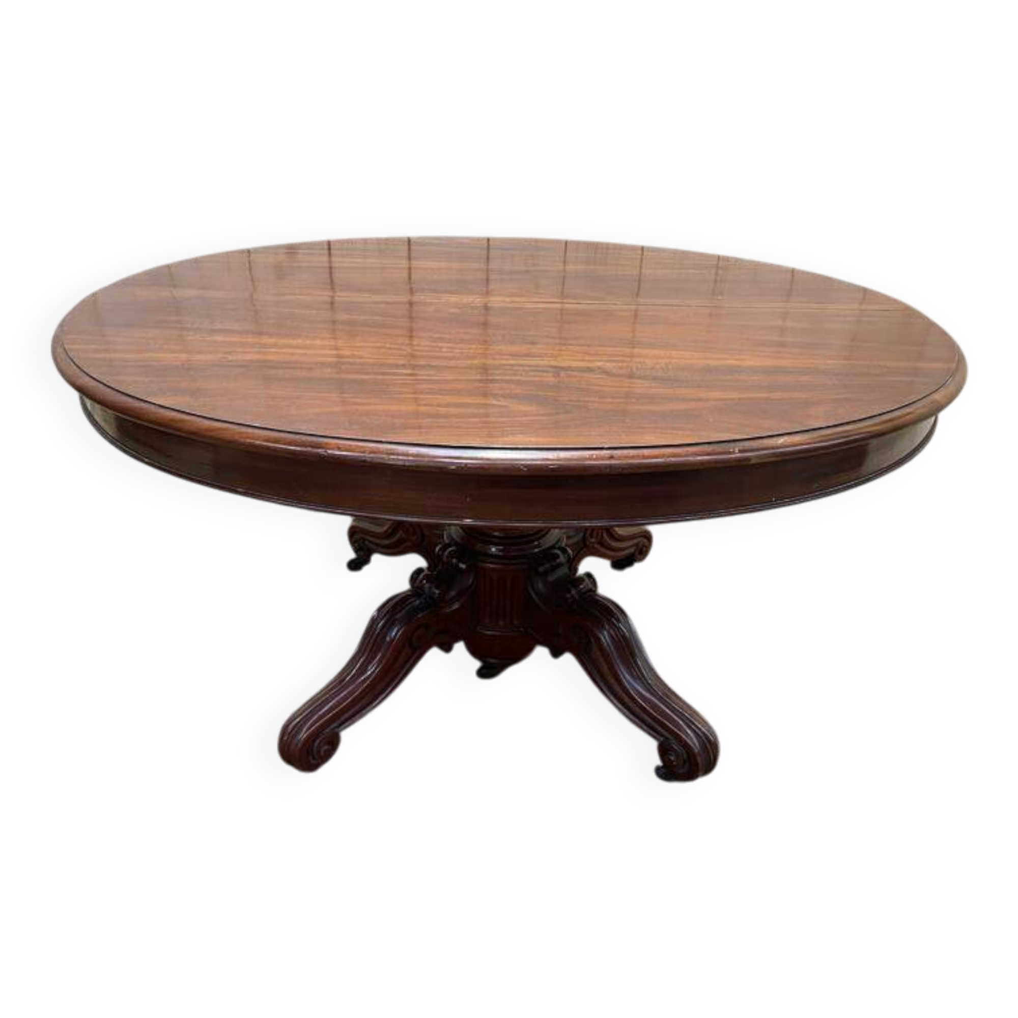 Table à manger ovale en acajou Napoléon III