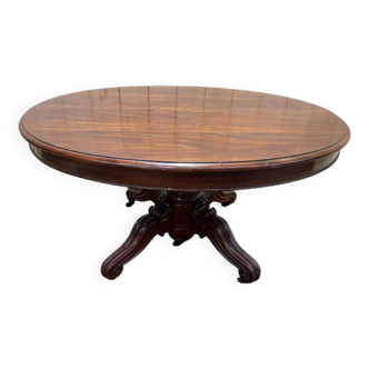 Table à manger ovale en acajou Napoléon III