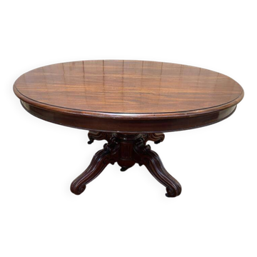Table à manger ovale en acajou Napoléon III