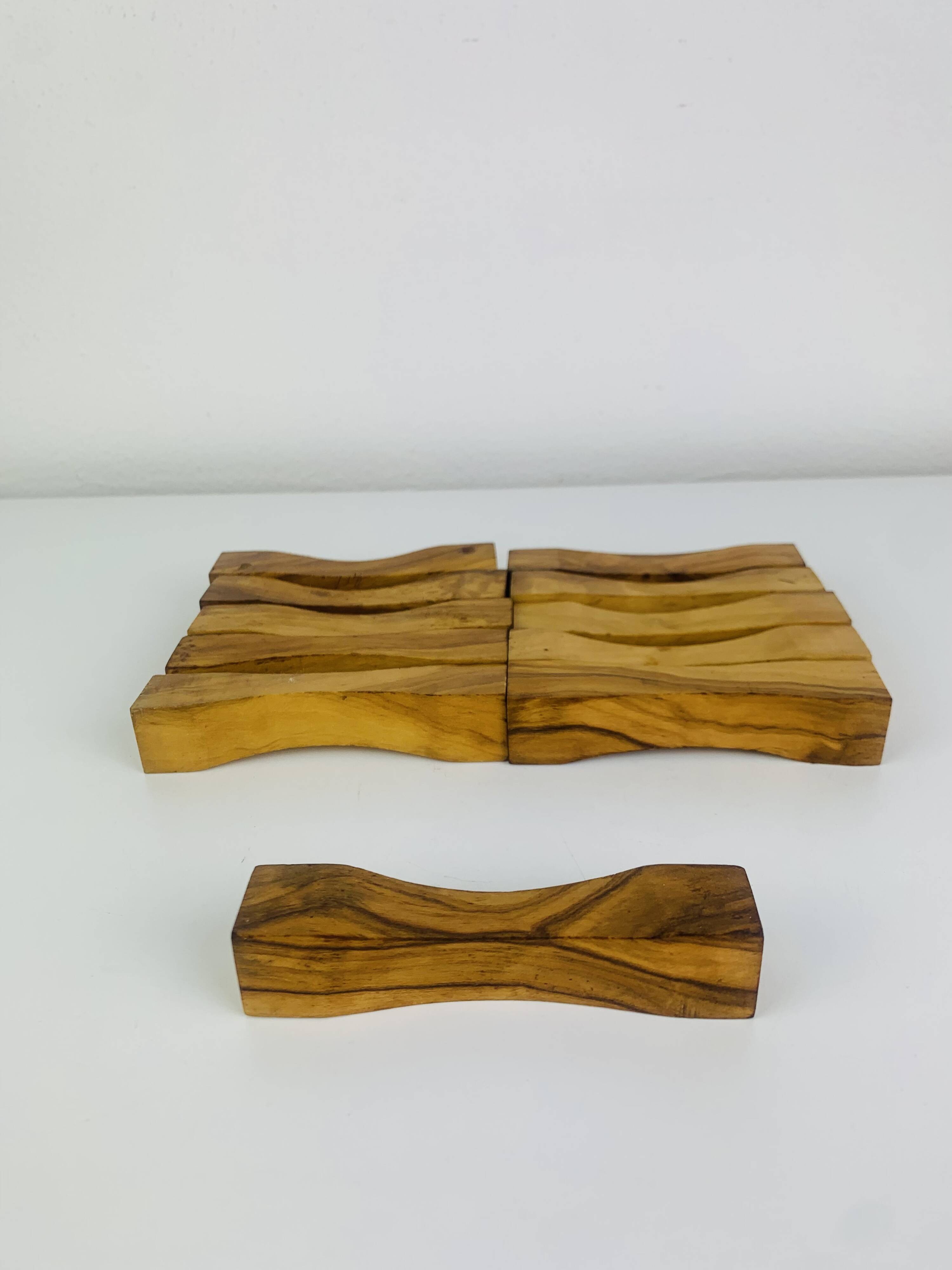 11 vintage olive wood knife holders