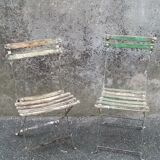 2 folding bistro / garden chairs fermob 1950