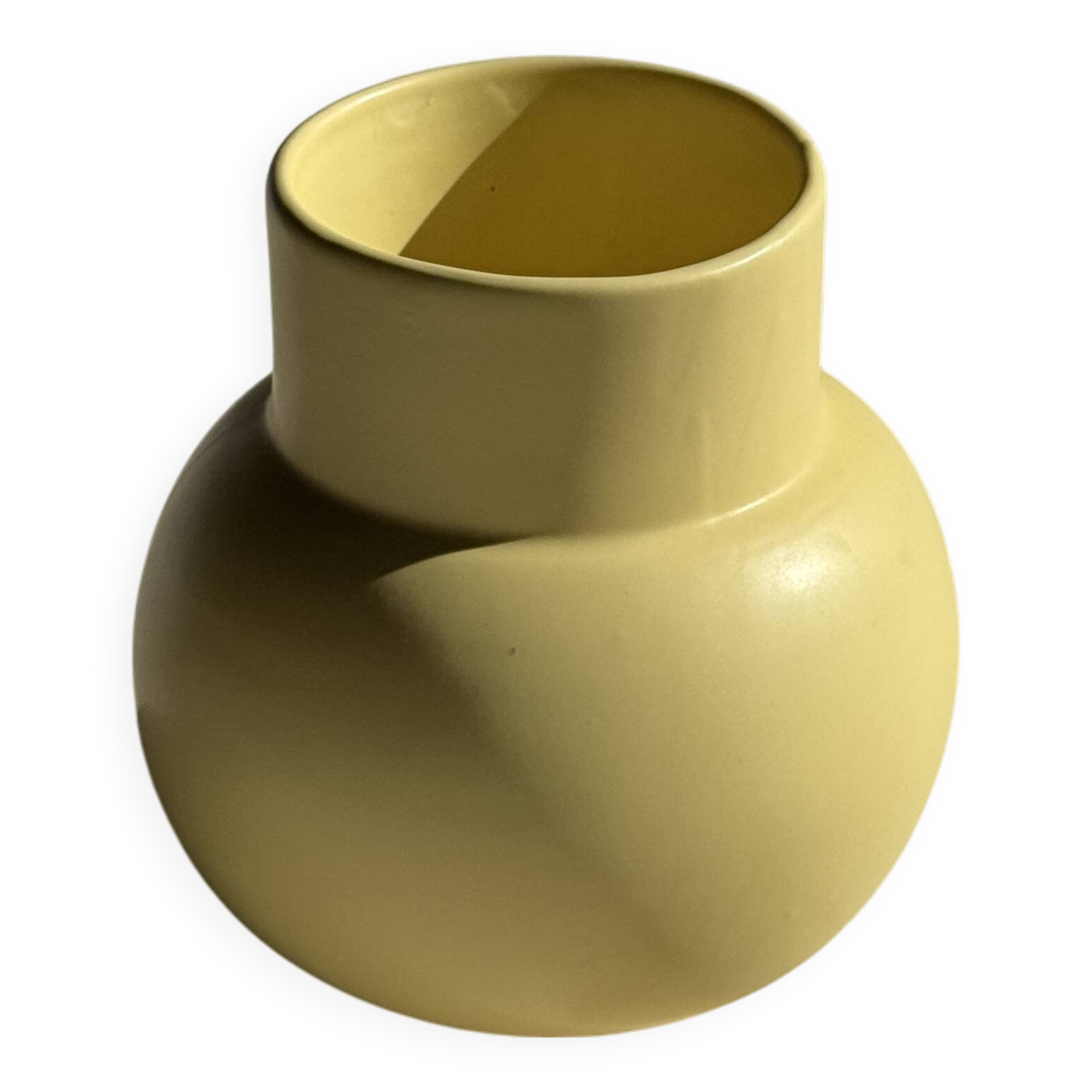 Small light yellow ball vase