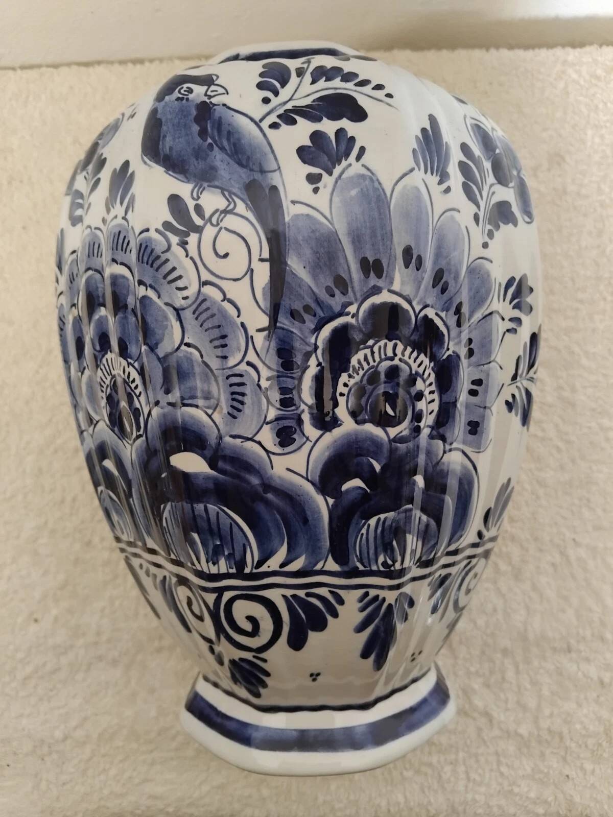 Vintage Delft Vase/Potiche, Hand-Painted and Signed