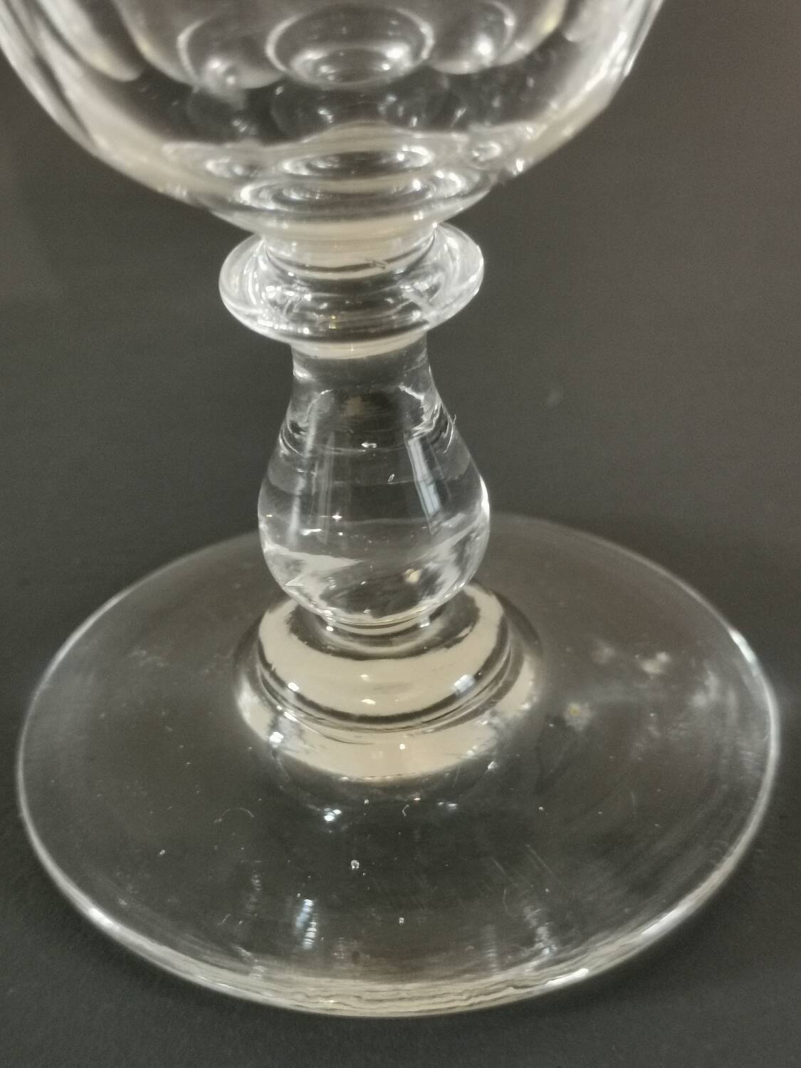 Port wine liqueur glasses in blown glass early 20th century