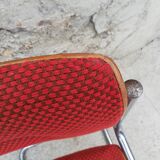Red chair cantilever chrome tubes