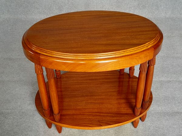 Table basse ovale d'époque art déco