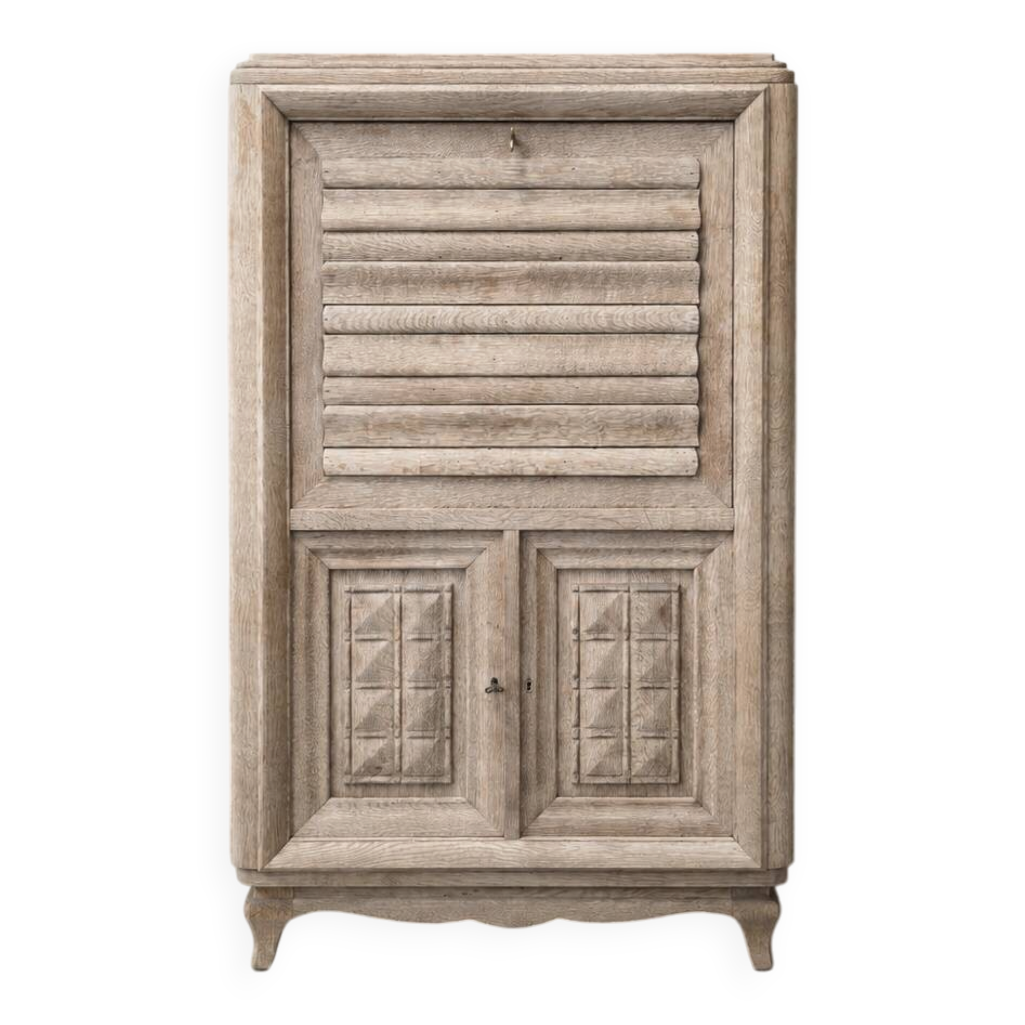 Secretary in sandblasted oak - 1950s