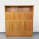 Vintage rattan and light wood storage unit from the 60s
