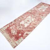 3x9 Red & Cream Vintage Persian Runner Rug, 80x280Cm