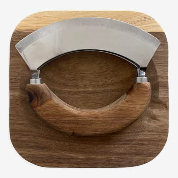 Wooden herb chopper Mezzaluna