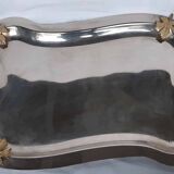 plateau argent laiton retro annees 1960