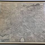 Turgot Plan 1739 – Vintage reproduction framed 100 x 80 cm with glass