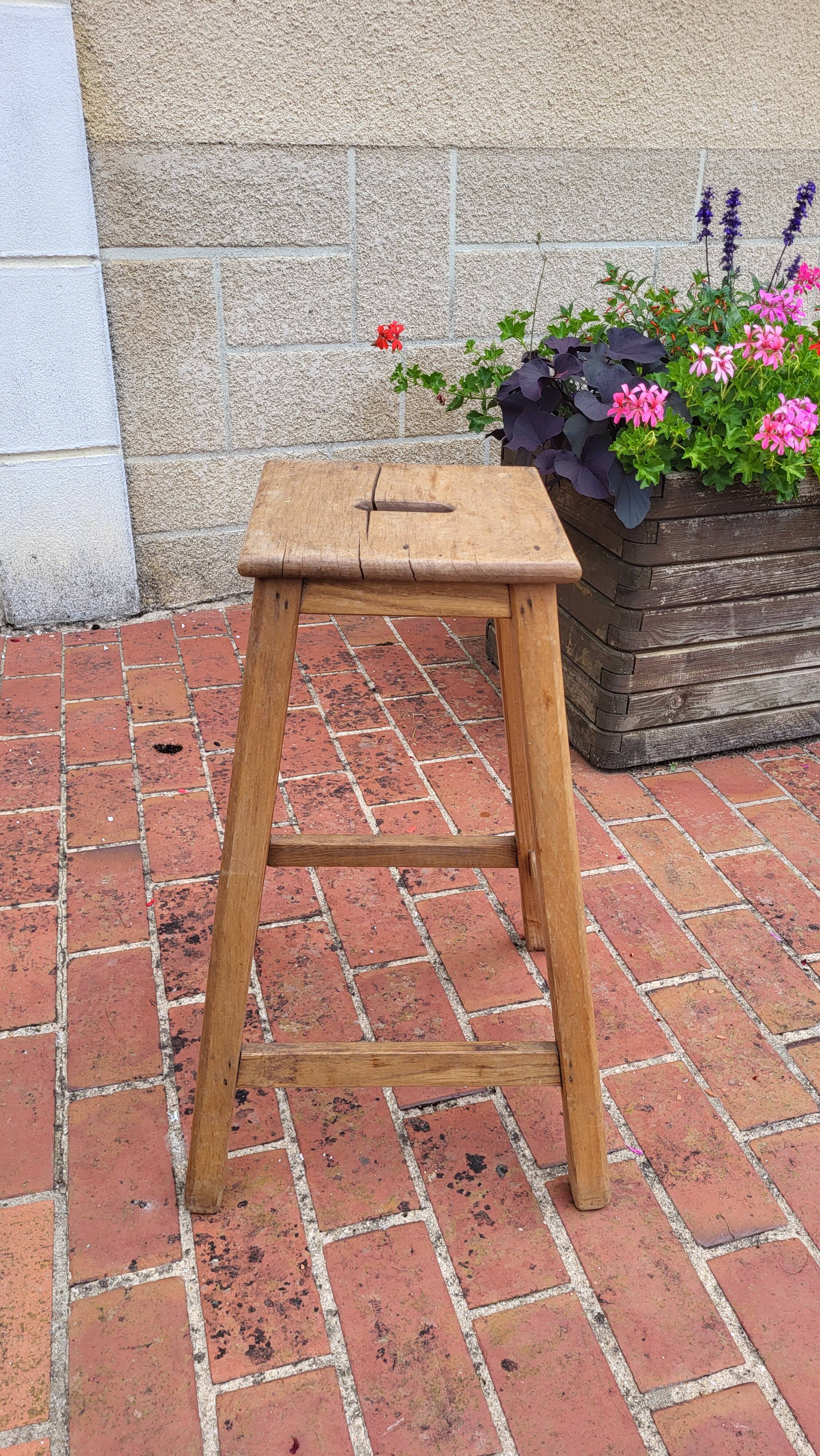 Wooden workshop stool