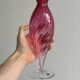 Twisted pink blown glass vase