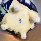 Antique earthenware flowerpot with bird decoration - circa 1900