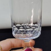 8 antique baccarat crystal wine glasses cut engraved 10742