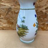Ancien vase e. tessier la licorne céramique blanche décor peint vintage