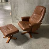 Unico leather armchair and ottoman