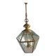 Lanterne suspendue 6 faces verre biseauté et laiton