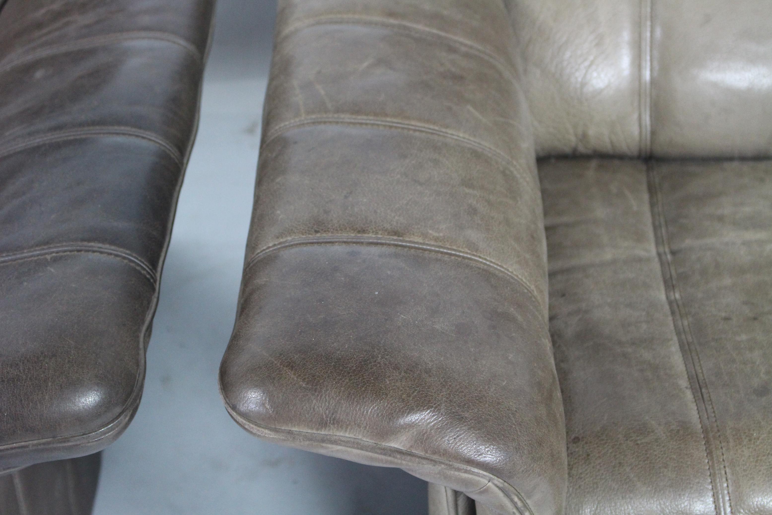 Pair of buffalo leather lounge chair 1970's