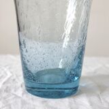 Vintage Biot Light Blue Bubble Blown Glass Vase